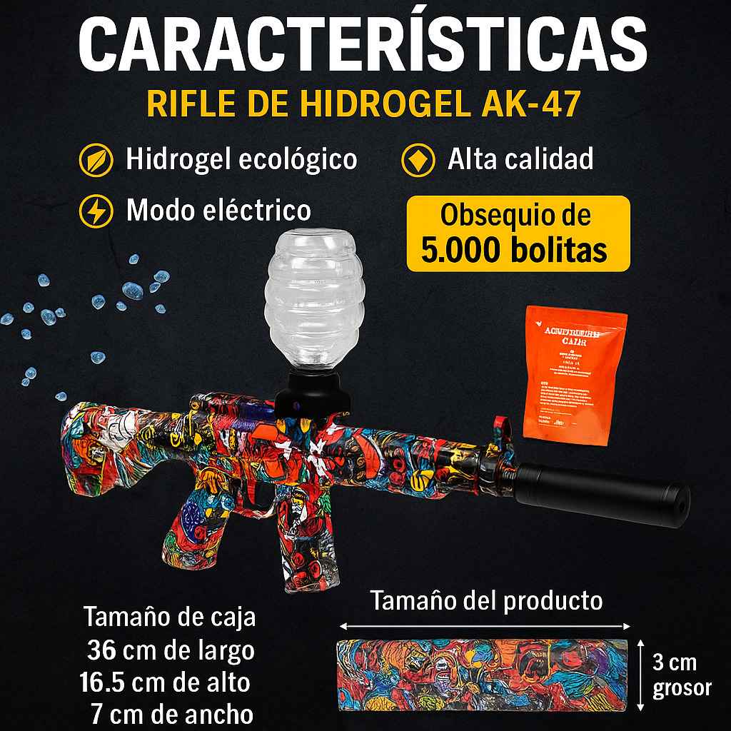 HydroShot® – Pistola de Hidrogel PACK 1.000 Bolitas + Obsequio