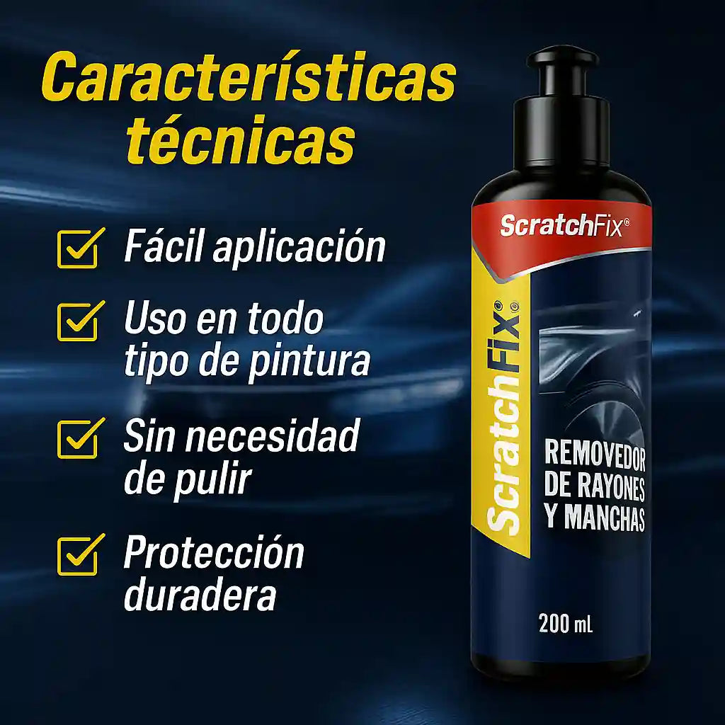 ScratchFix® – Removedor de Rayones para Carro y Moto + Shampoo Gratis