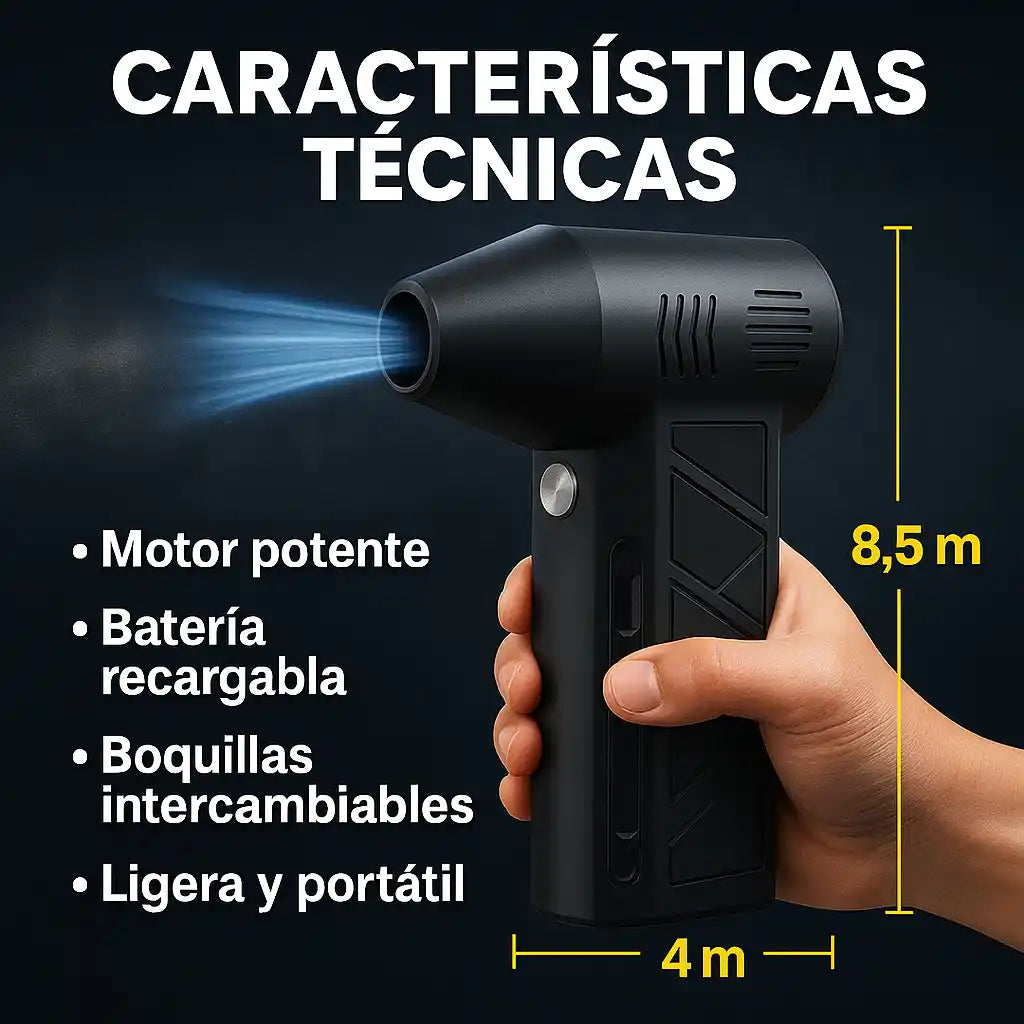 AirBlow® Sopladora Portátil Recargable – Limpieza rápida y sin esfuerzo