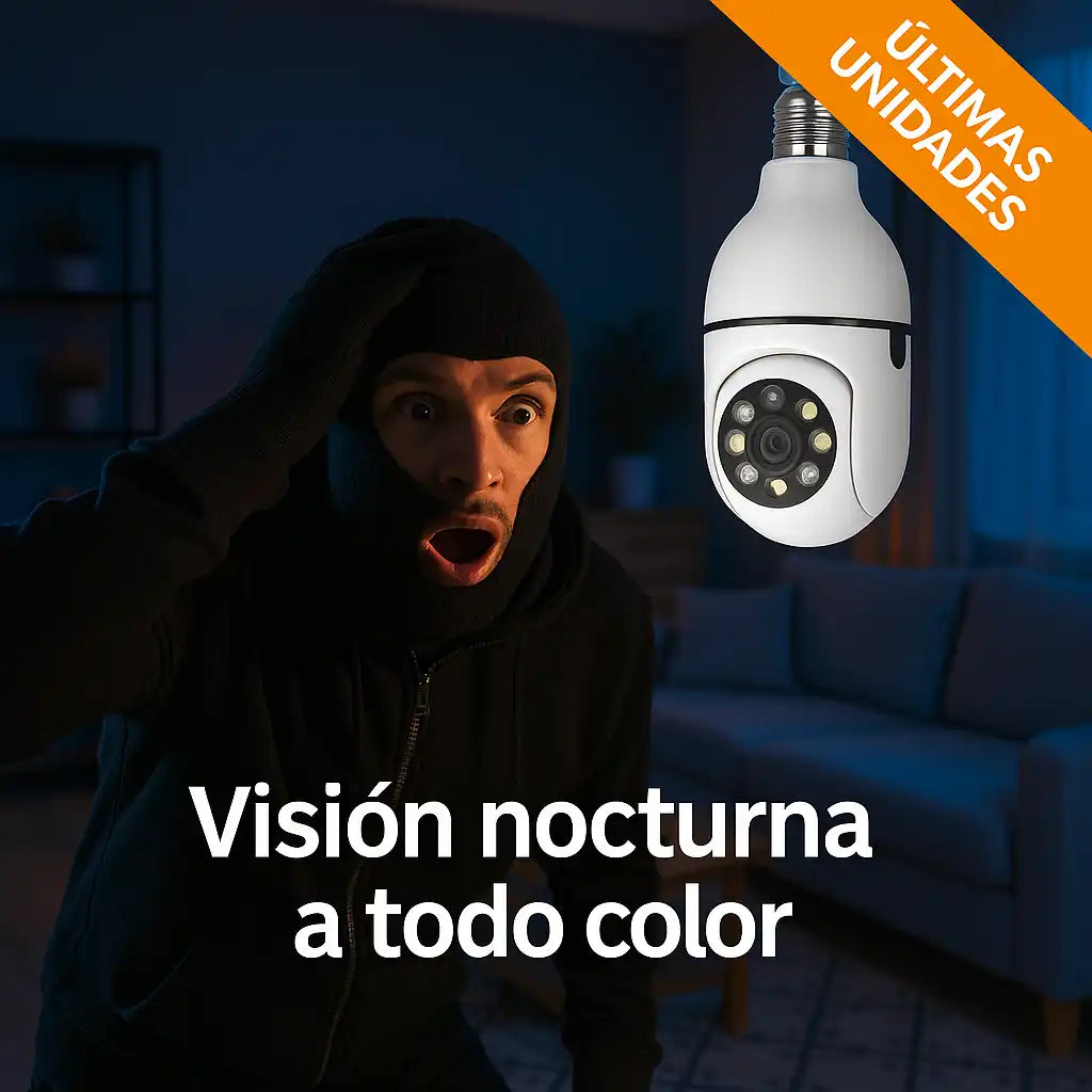 LightCam® — Cámara de Bombilla de Seguridad con Visión 360° y WiFi HD