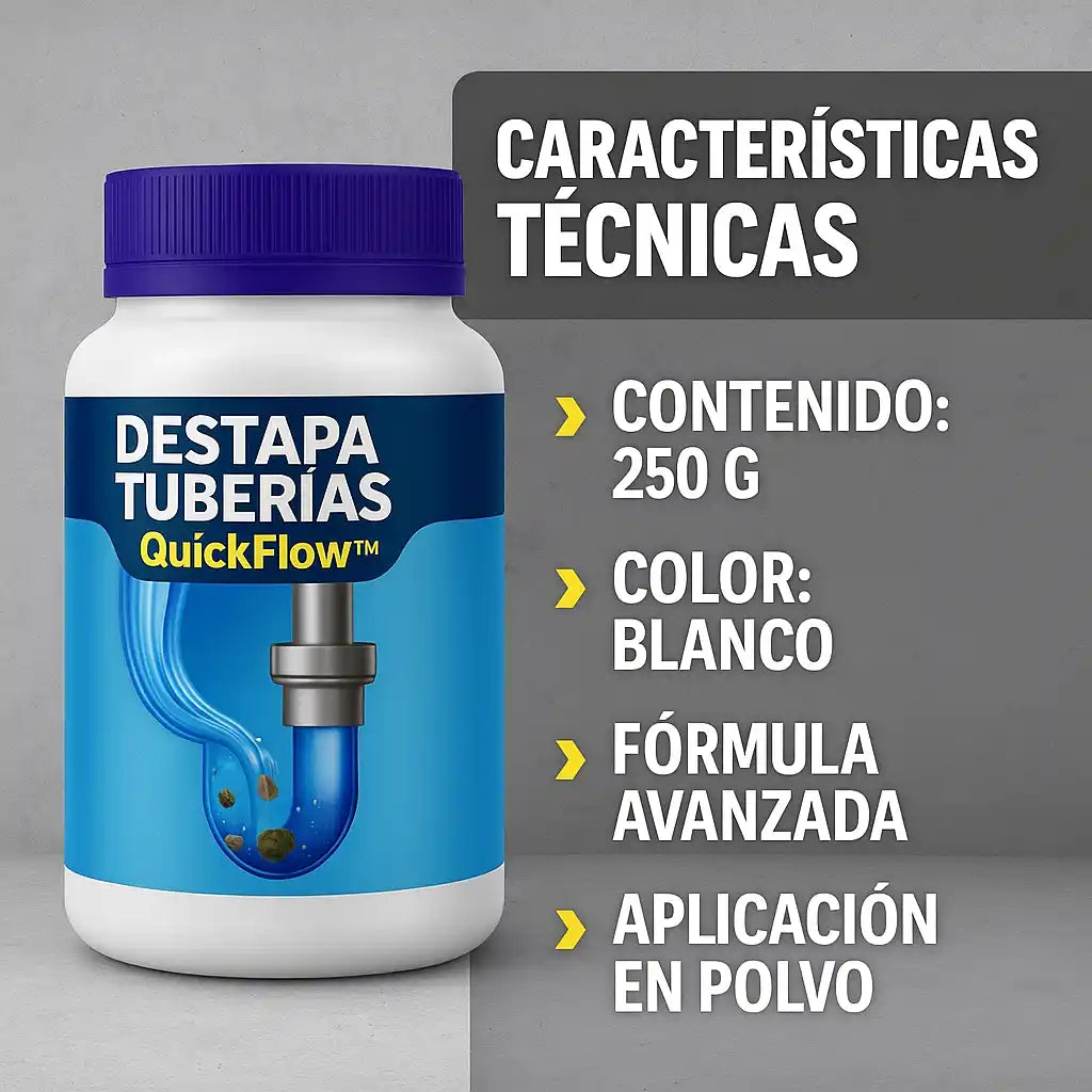 QuickFlow™ Destapa Tuberías – Limpieza profunda sin daño
