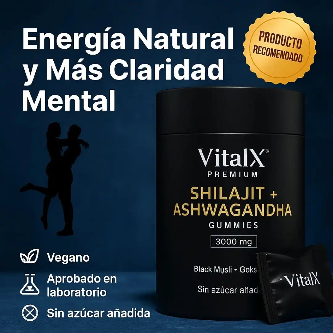 VitalX® Premium – Gomitas de Shilajit + Ashwagandha Energía natural en cada mordisco