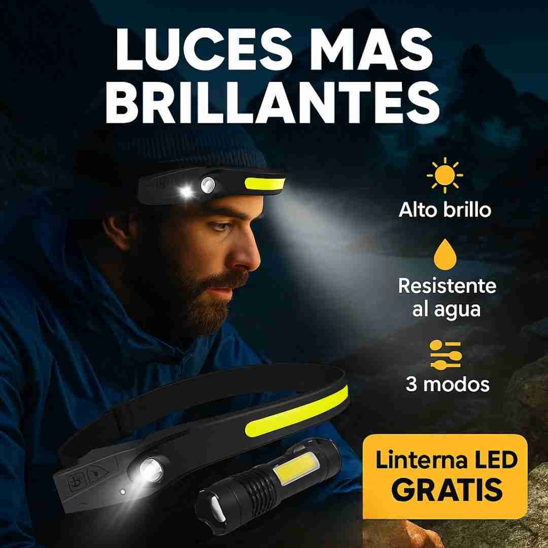 PowerBeam® – Combo Linterna cabezal Led + Linterna de mano| Iluminación potente y segura