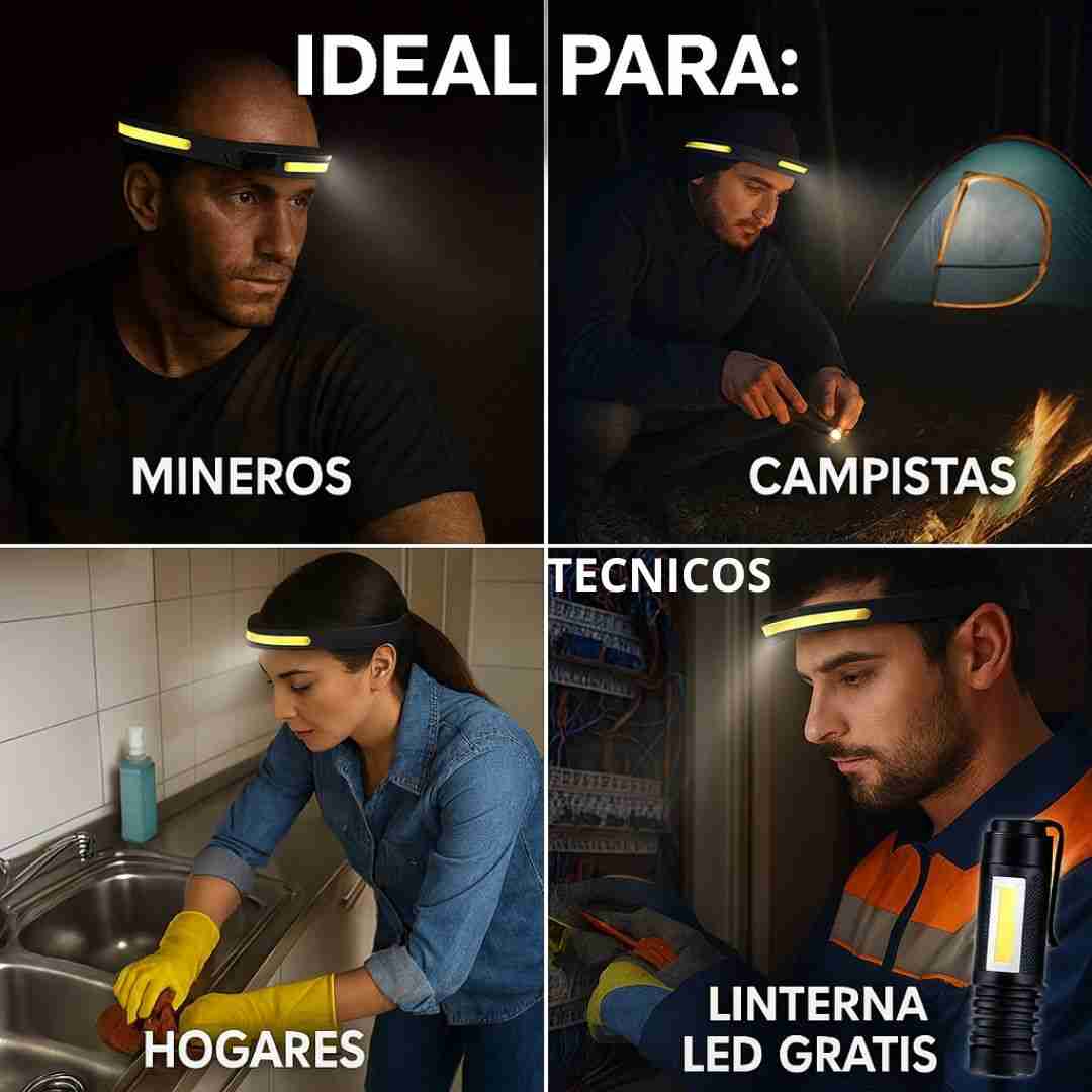 PowerBeam® – Combo Linterna cabezal Led + Linterna de mano| Iluminación potente y segura