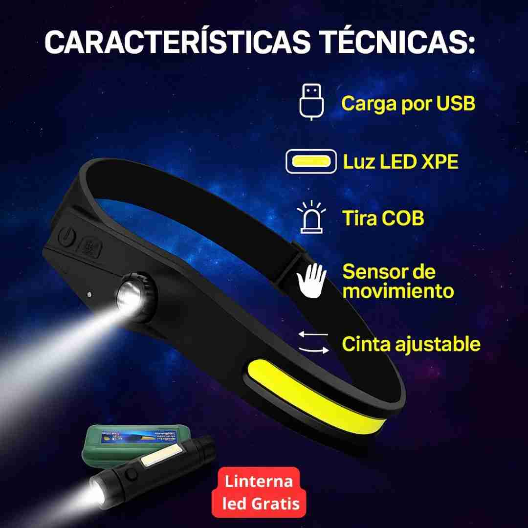 PowerBeam® – Combo Linterna cabezal Led + Linterna de mano| Iluminación potente y segura