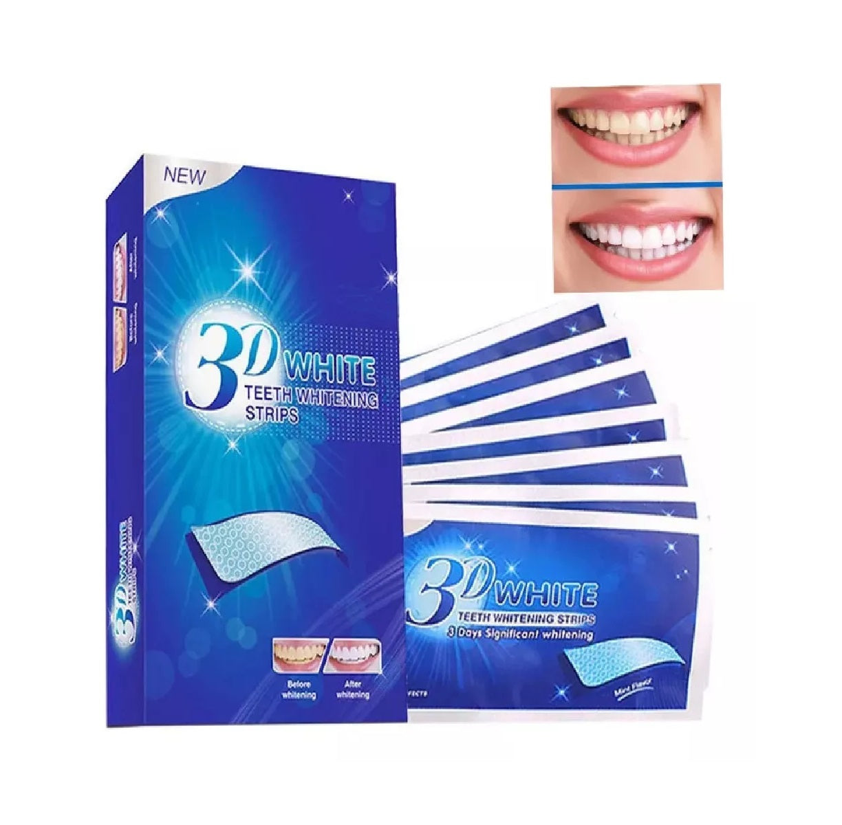 Smile3D™ Bandas Blanqueadoras – Blanco Radiante en casa