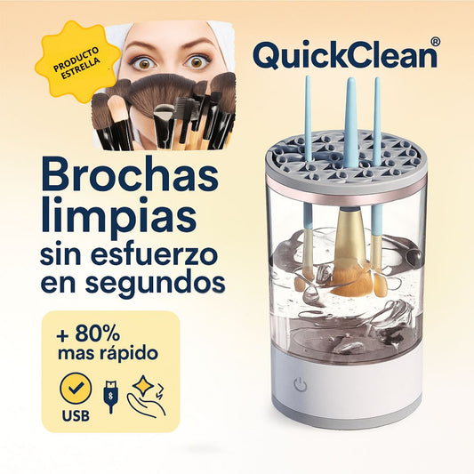 QuickClean® Lava Brochas Automático – Limpieza profunda y rápida en segundos