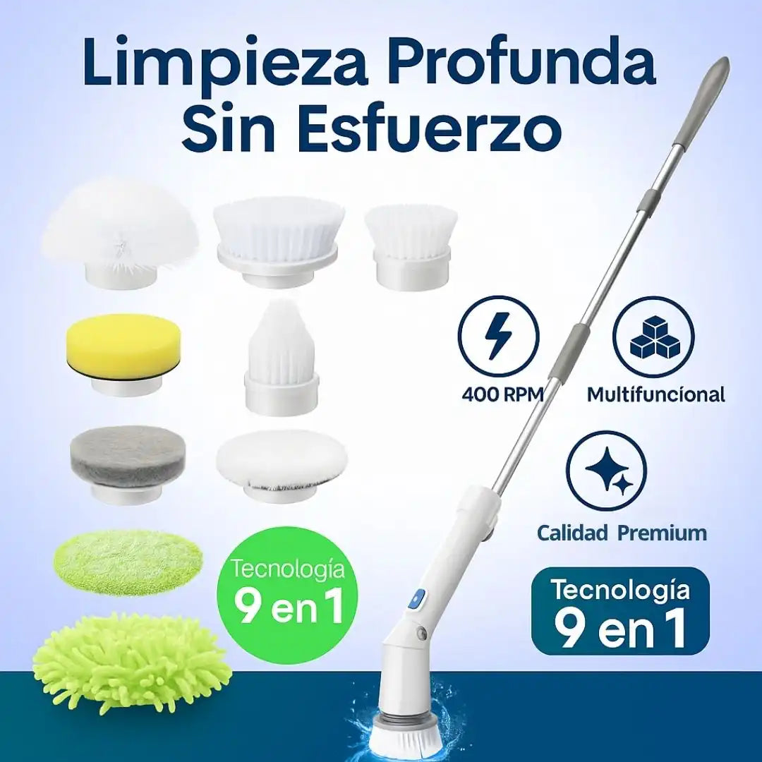 BestMal® Cepillo Eléctrico de Aseo 9 en 1 “Limpieza Profunda Sin Esfuerzo”
