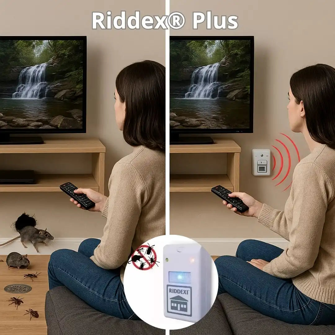 Riddex® Plus - Repelente Eléctrico Antiplagas Elimina plagas sin veneno ni químicos en tu hogar.