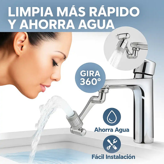 FlexFlow® - Grifo Giratorio 360°: Limpieza fácil y ahorro garantizado