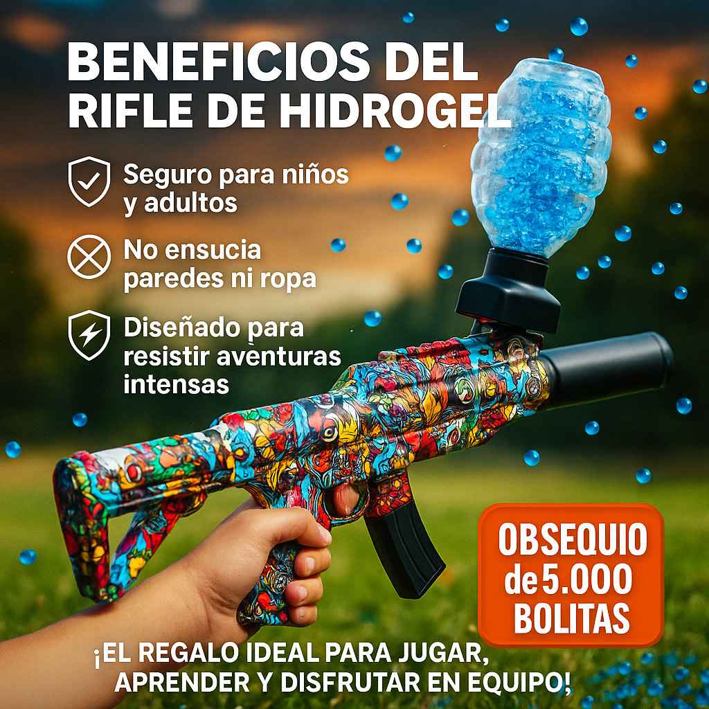 HydroShot® – Pistola de Hidrogel PACK 1.000 Bolitas + Obsequio