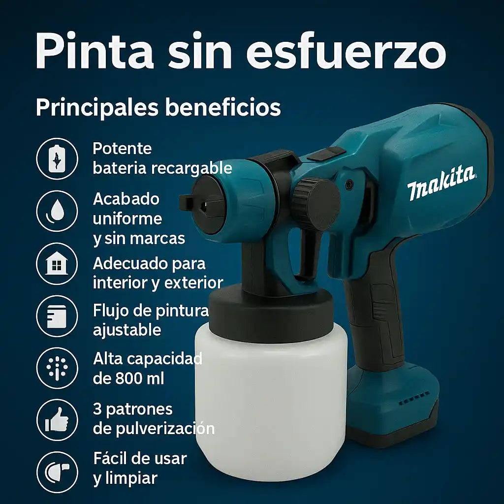 PaintPro® – Pistola de Pintura Inalámbrica | Acabado profesional sin esfuerzo