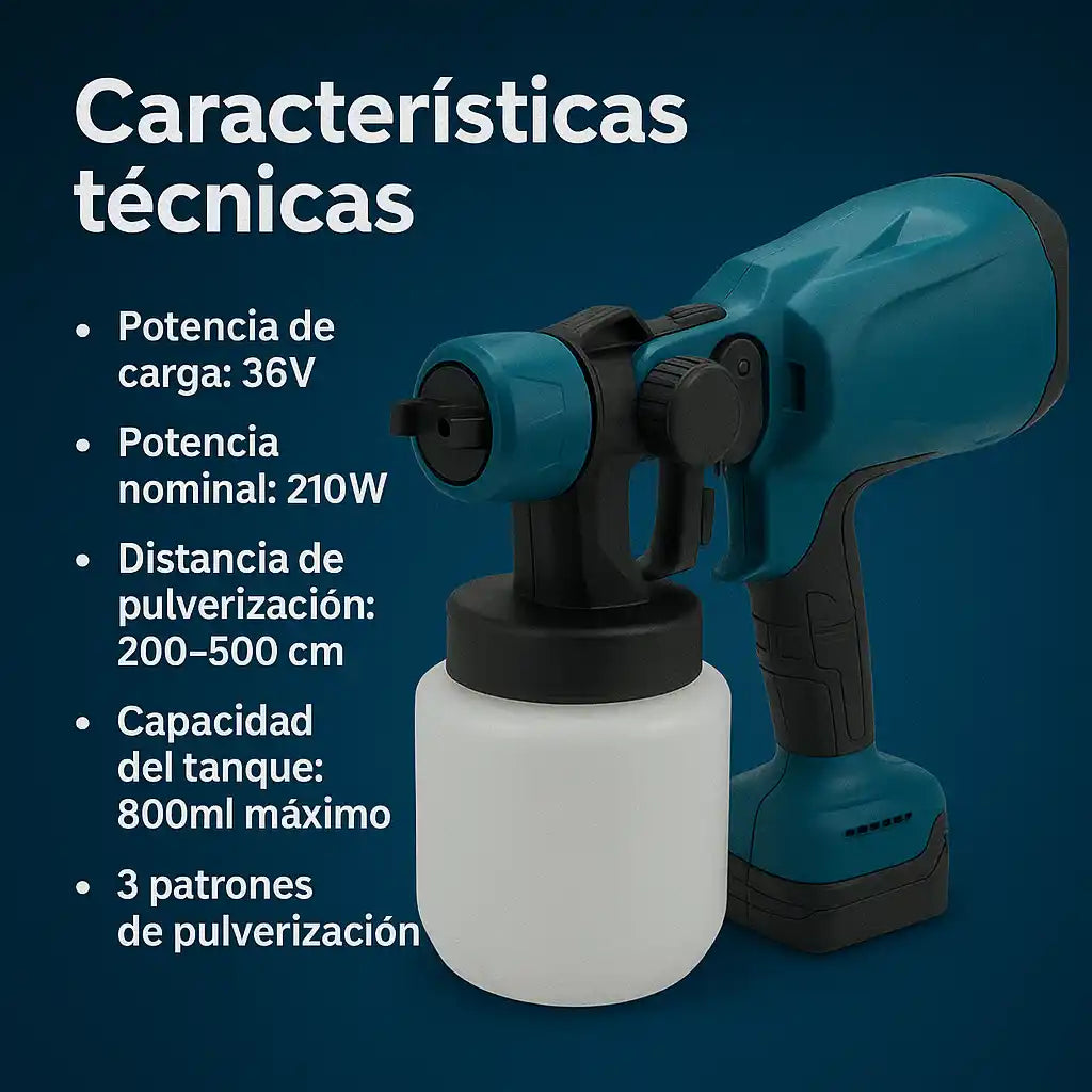 PaintPro® – Pistola de Pintura Inalámbrica | Acabado profesional sin esfuerzo