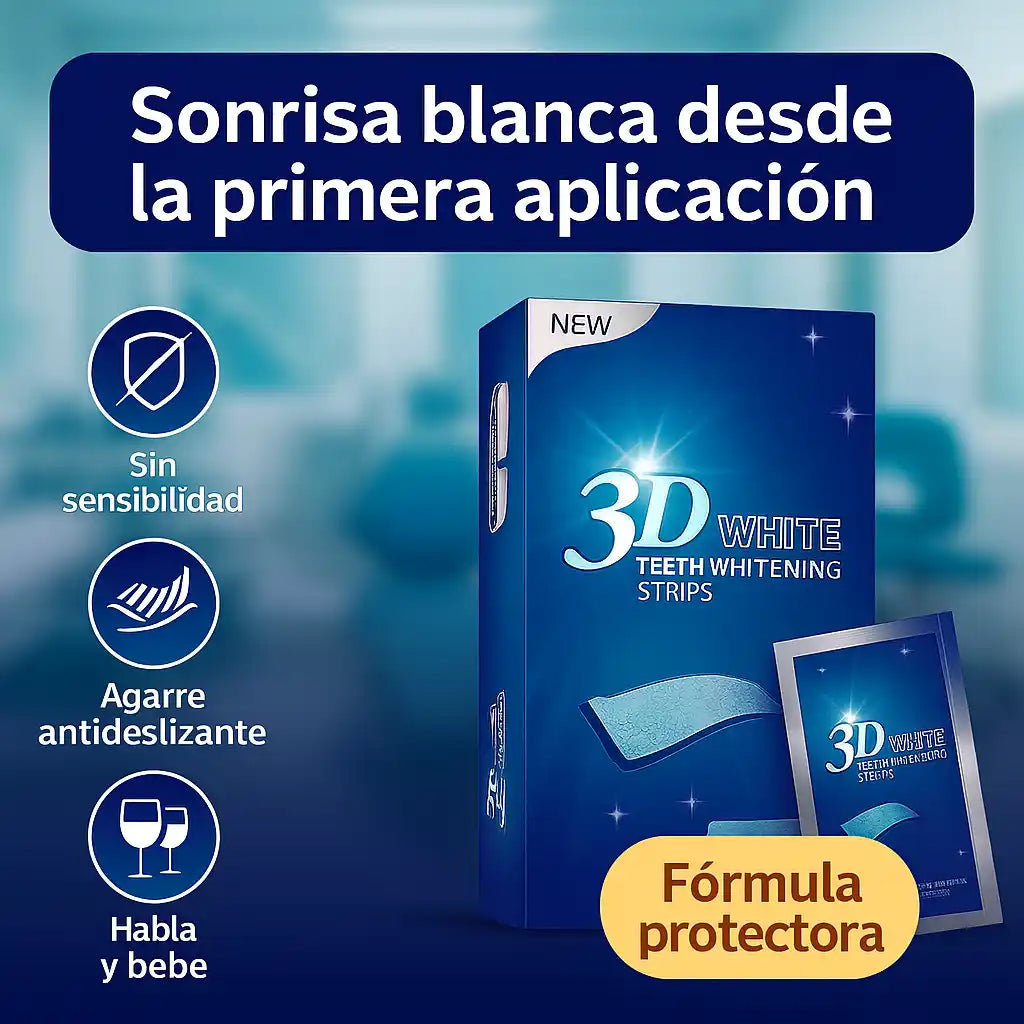 Smile3D™ Bandas Blanqueadoras – Blanco Radiante en casa