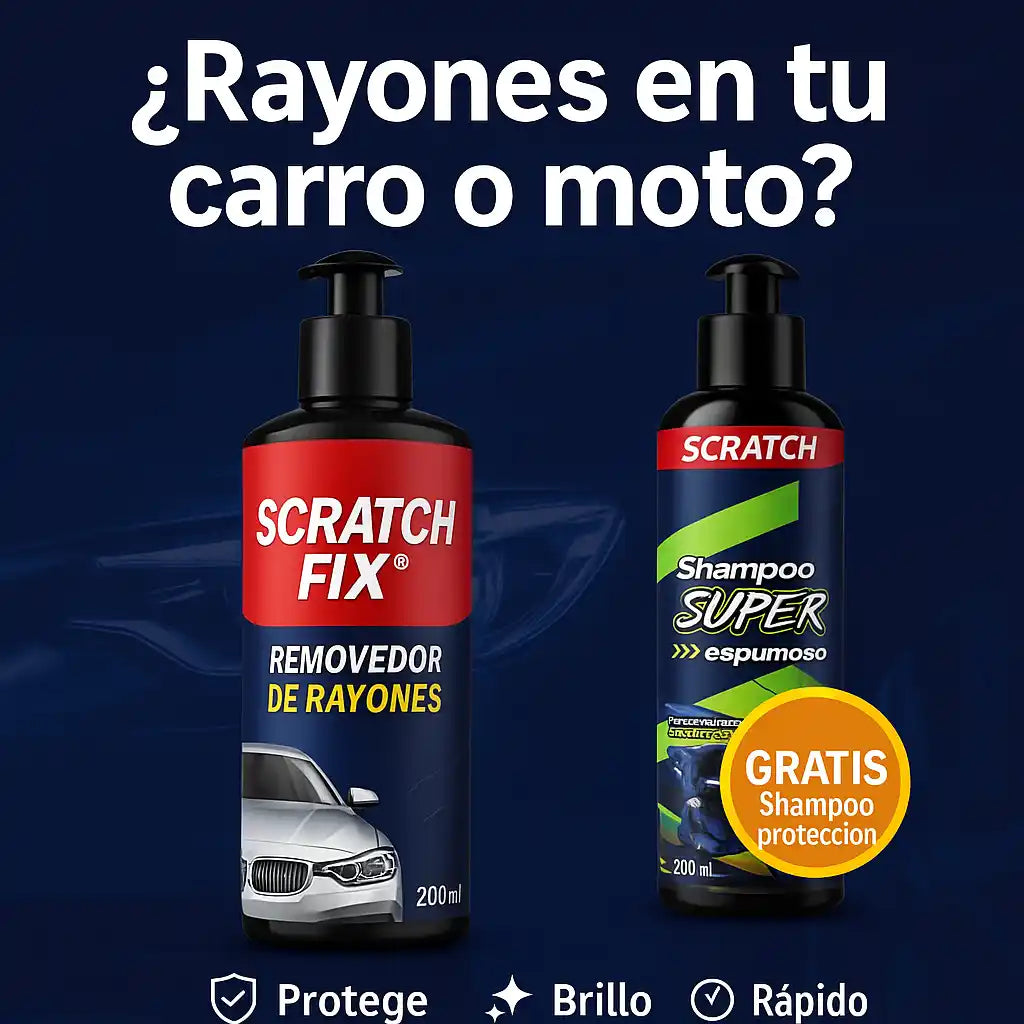 ScratchFix® – Removedor de Rayones para Carro y Moto + Shampoo Gratis