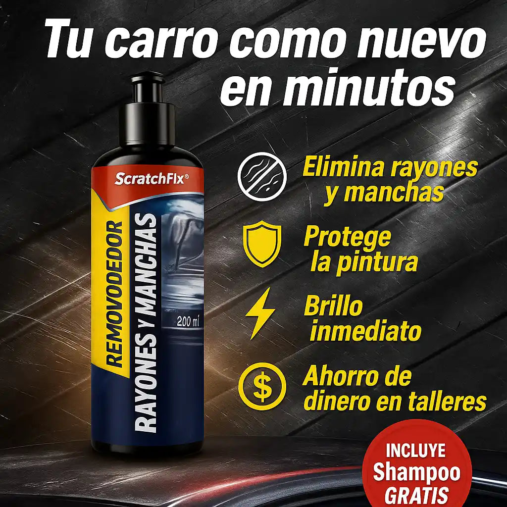 ScratchFix® – Removedor de Rayones para Carro y Moto + Shampoo Gratis