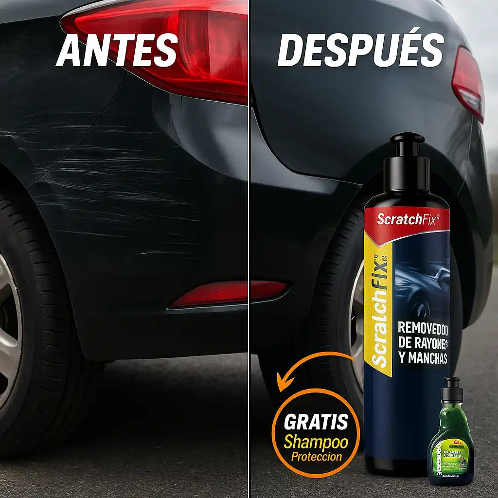 ScratchFix® – Removedor de Rayones para Carro y Moto + Shampoo Gratis