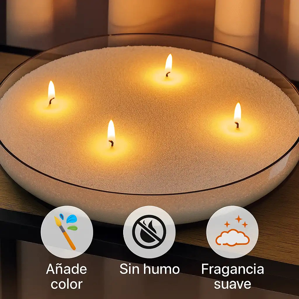 Candle Sand® | Arena de Lujo para Vela  — Crea ambientes cálidos, elegantes y seguros sin derretir cera