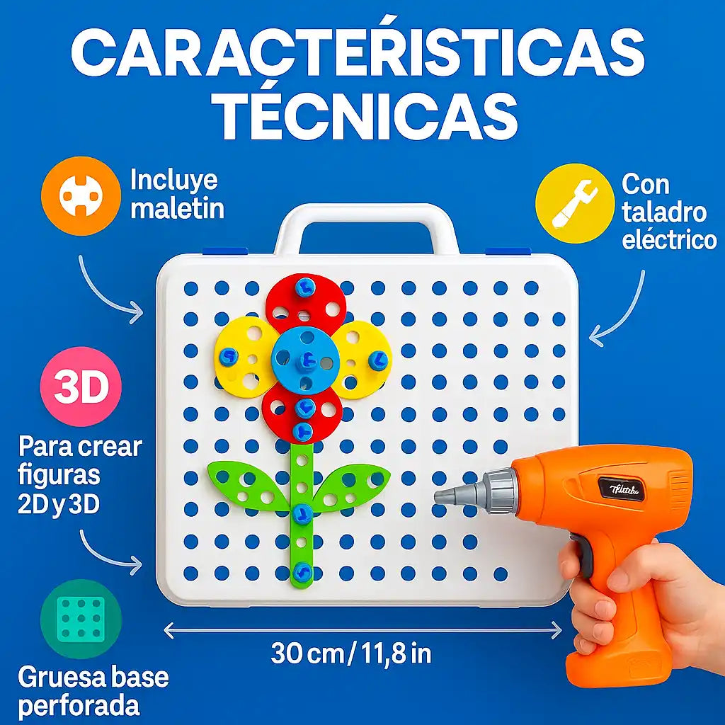 BuildMaster® Caja de Herramientas 3D – Juego educativo de taladro