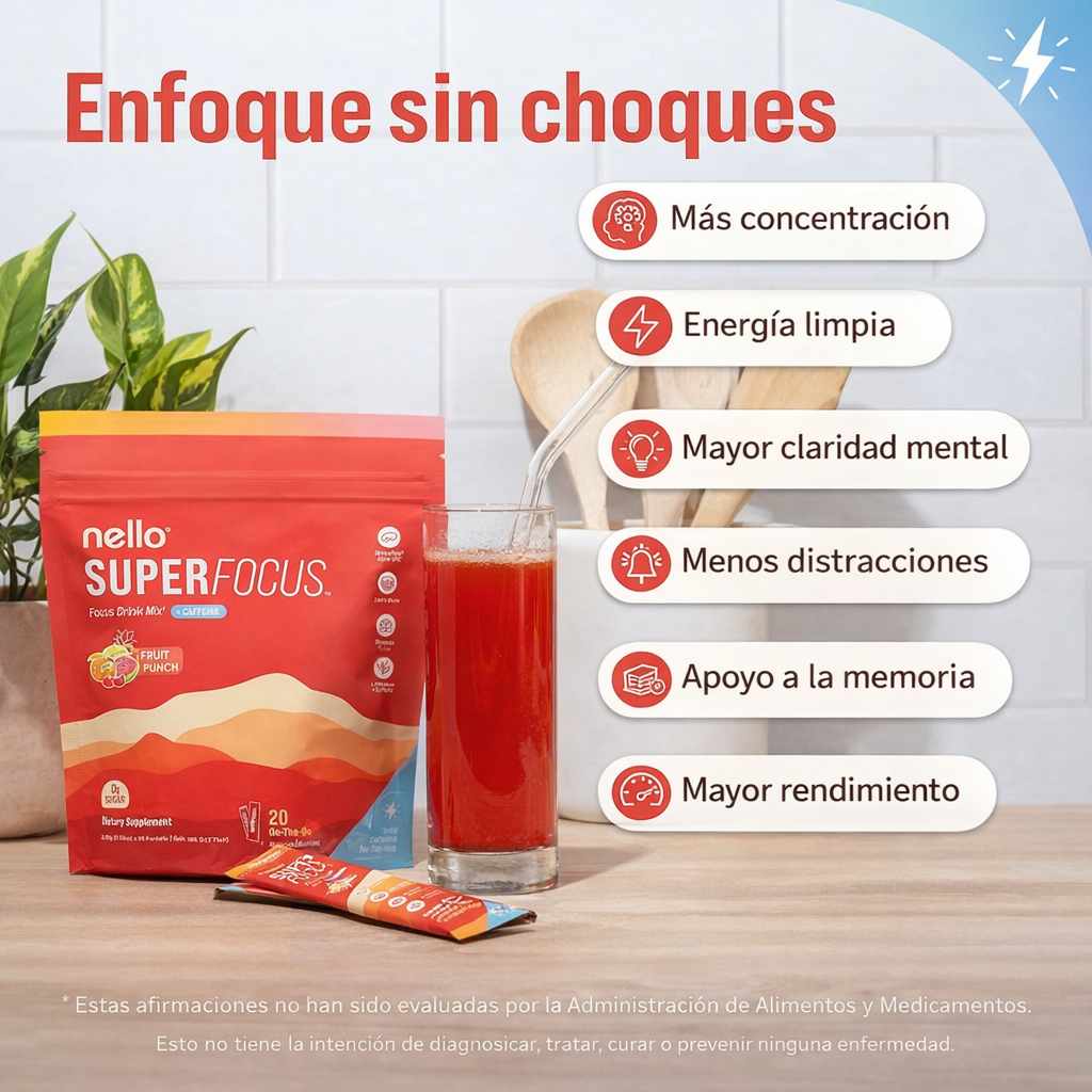 Nello® Super Focus – Enfoque Mental Avanzado con Energía Limpia