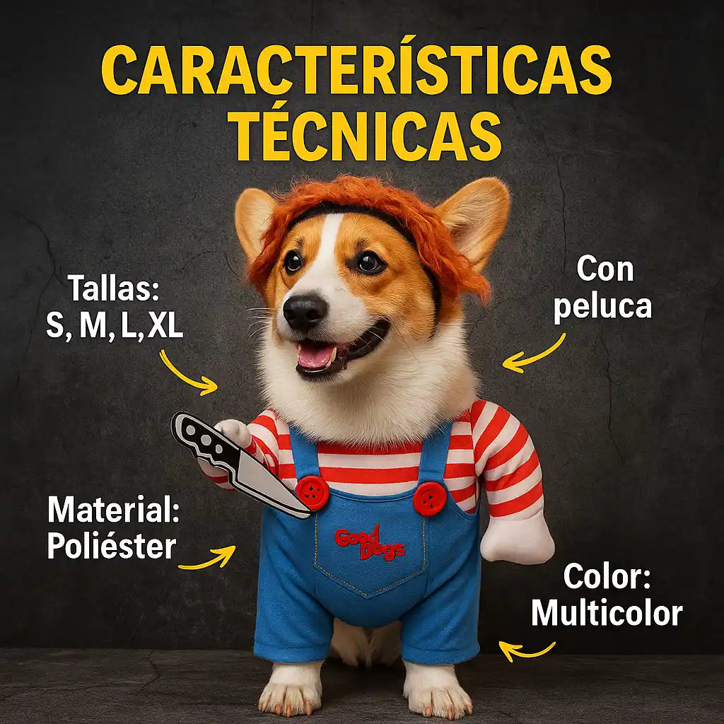 SpookyPaws® – Disfraz Chucky para Perros