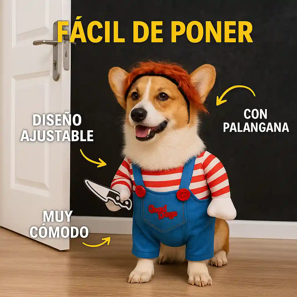 SpookyPaws® – Disfraz Chucky para Perros