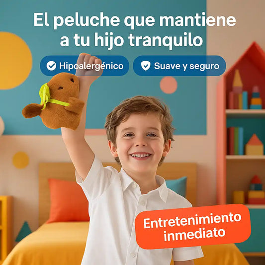 CapiBuddy® – Peluche Capibara Mueve la cola | Compañía tranquila para niños inquietos