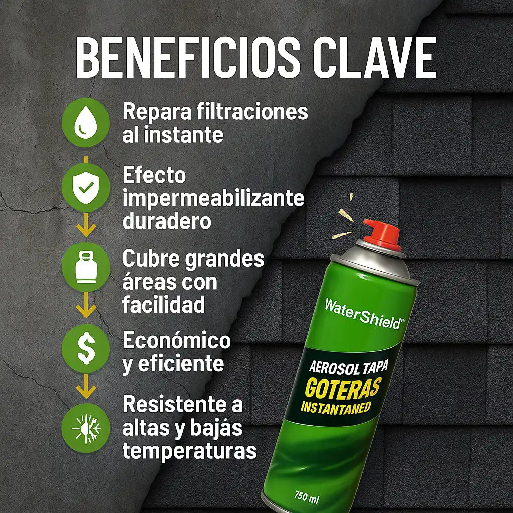 WaterShield® – Aerosol Tapa Goteras Instantáneo (750 ml)