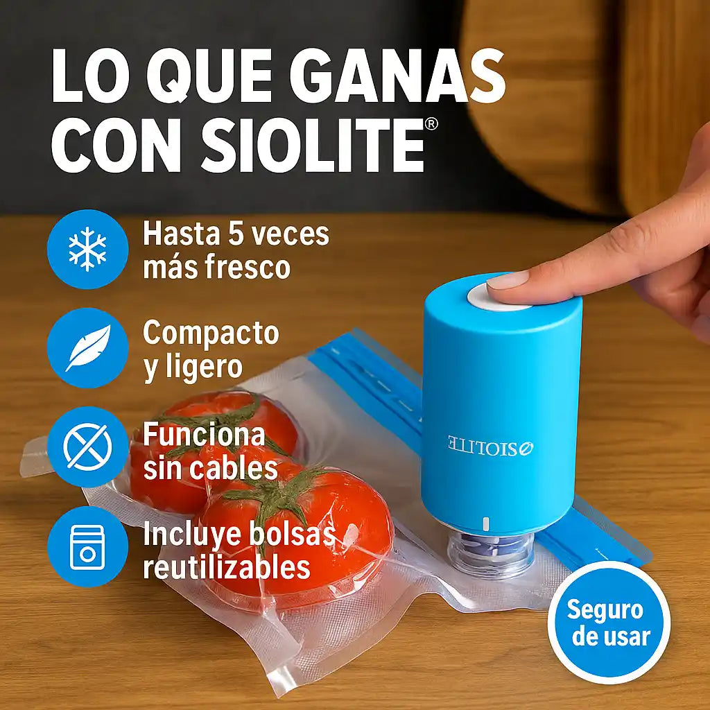 Siolite® – Sellador al Vacío Mini | Conserva tus alimentos 5 veces más frescos