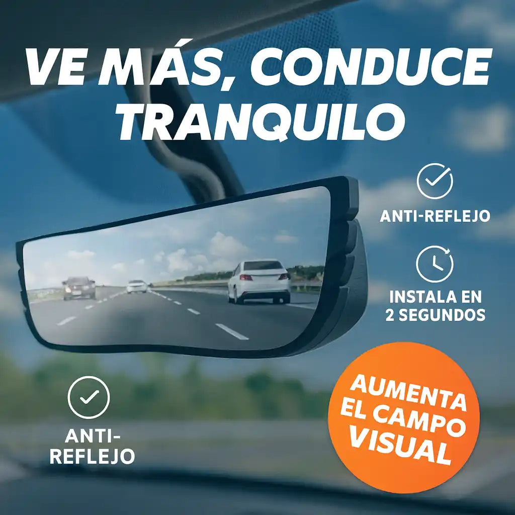 WideView™ Retrovisor Gran Angular 12” — Ve más, conduce tranquilo.