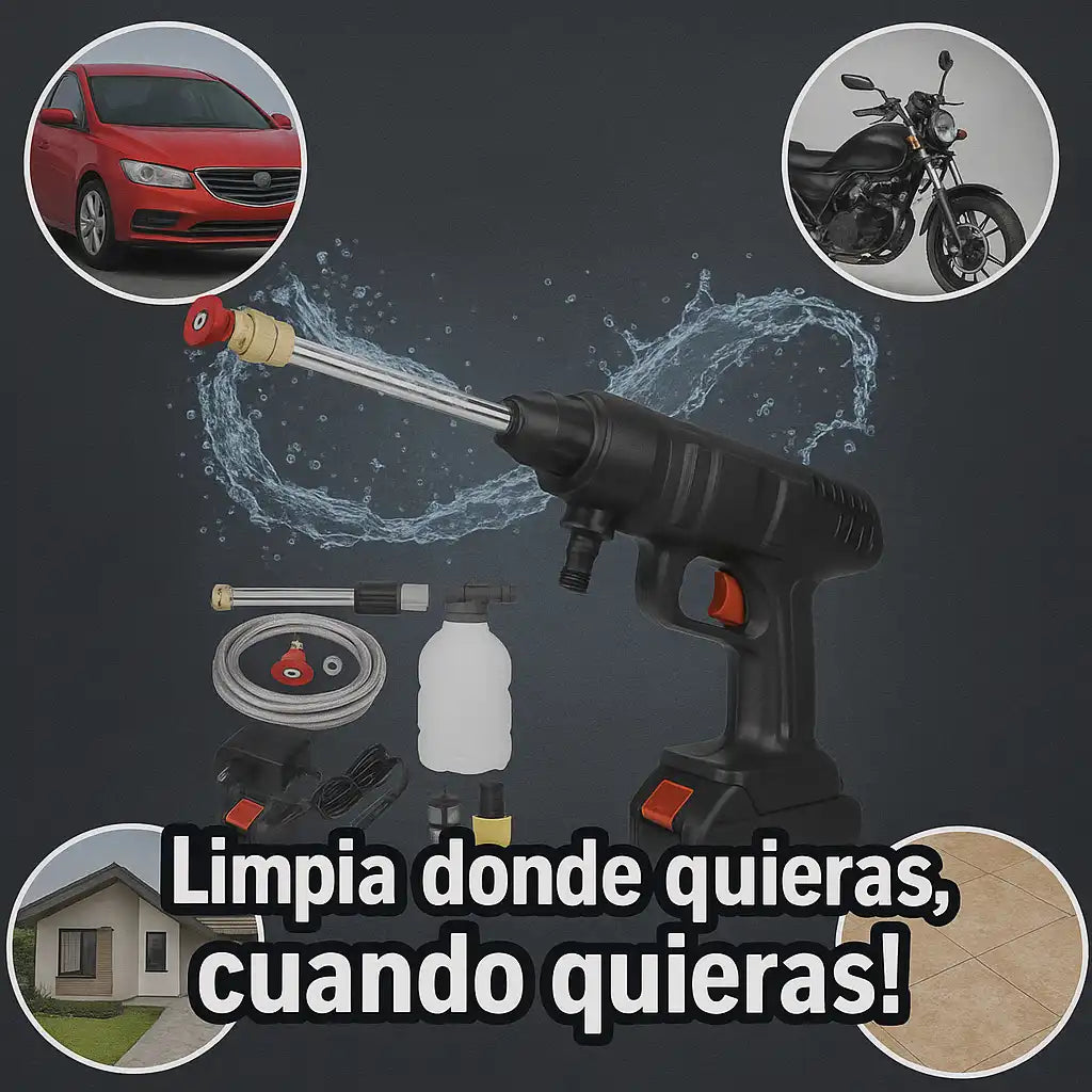 PowerWash® | Hidrolavadora Inalámbrica de Alta Presión ✨Limpia como un profesional, ¡sin cables y en minutos!