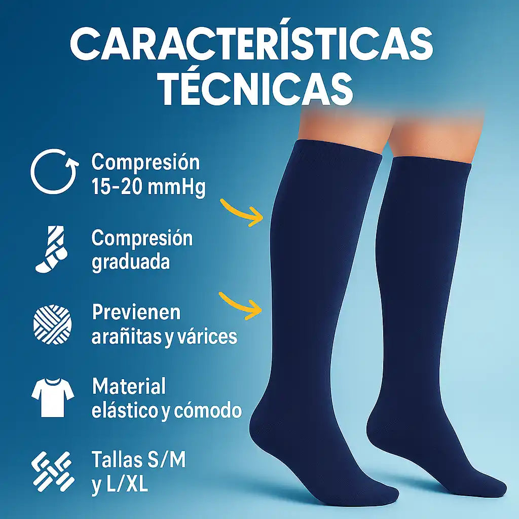 ComfortLegs® – Medias de Compresión 15-20 mmHg | Alivio y Energía para tus Piernas