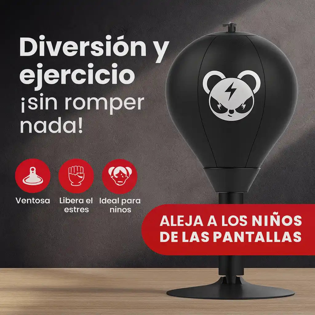 PunchFun® – Pera de Boxeo con Ventosa | Libera Estrés y Aleja a los Niños del Celular