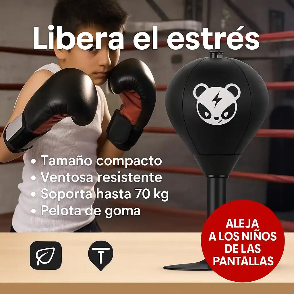 PunchFun® – Pera de Boxeo con Ventosa | Libera Estrés y Aleja a los Niños del Celular