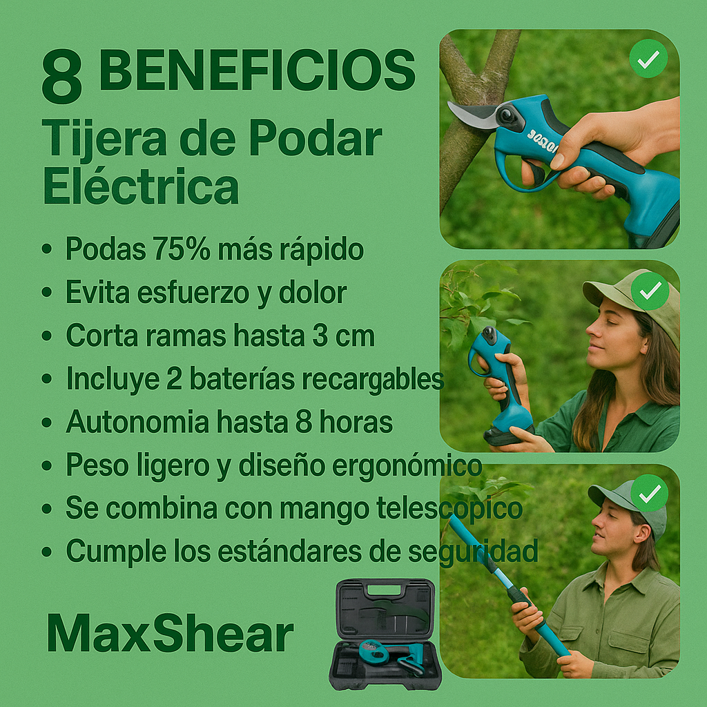 MX5 Pro ® Tijera Eléctrica de Podar Recargable