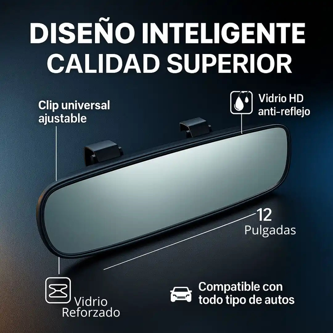 WideView™ Retrovisor Gran Angular 12” — Ve más, conduce tranquilo.