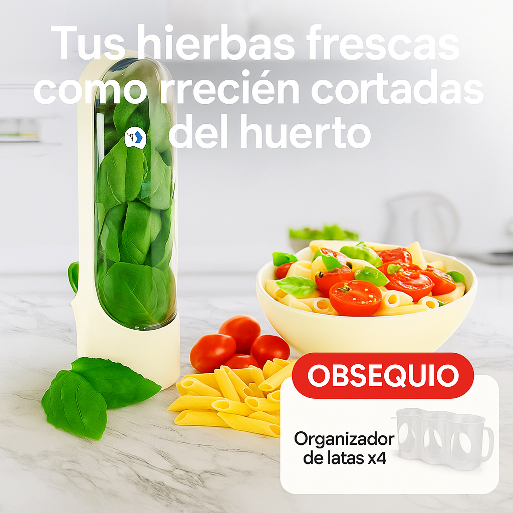 FreshVault™ – Conservador de Hierbas y Verduras | Frescura natural por semanas