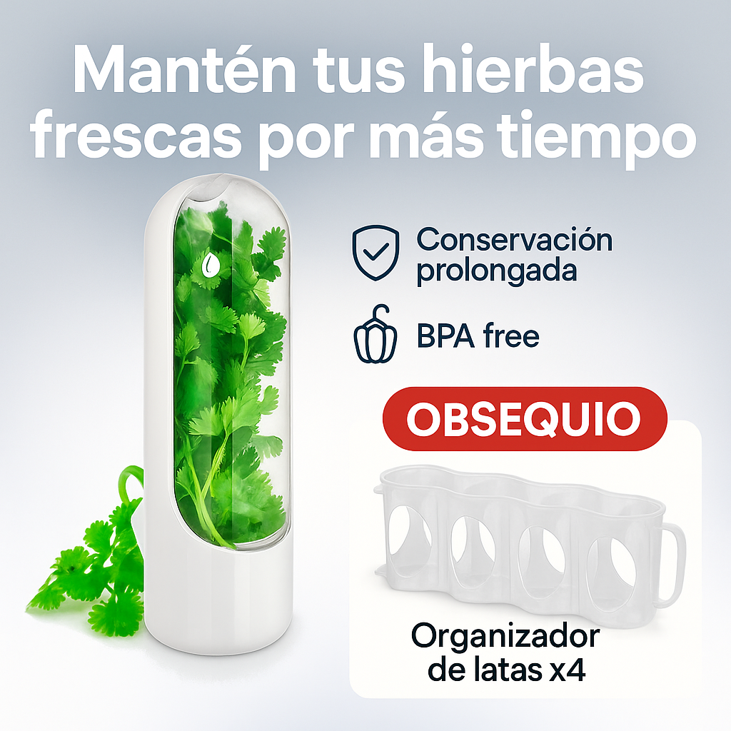 FreshVault™ – Conservador de Hierbas y Verduras | Frescura natural por semanas