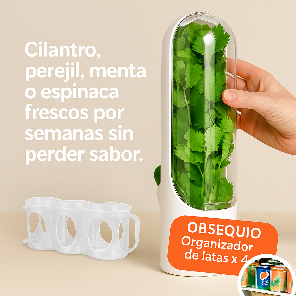 FreshVault™ – Conservador de Hierbas y Verduras | Frescura natural por semanas