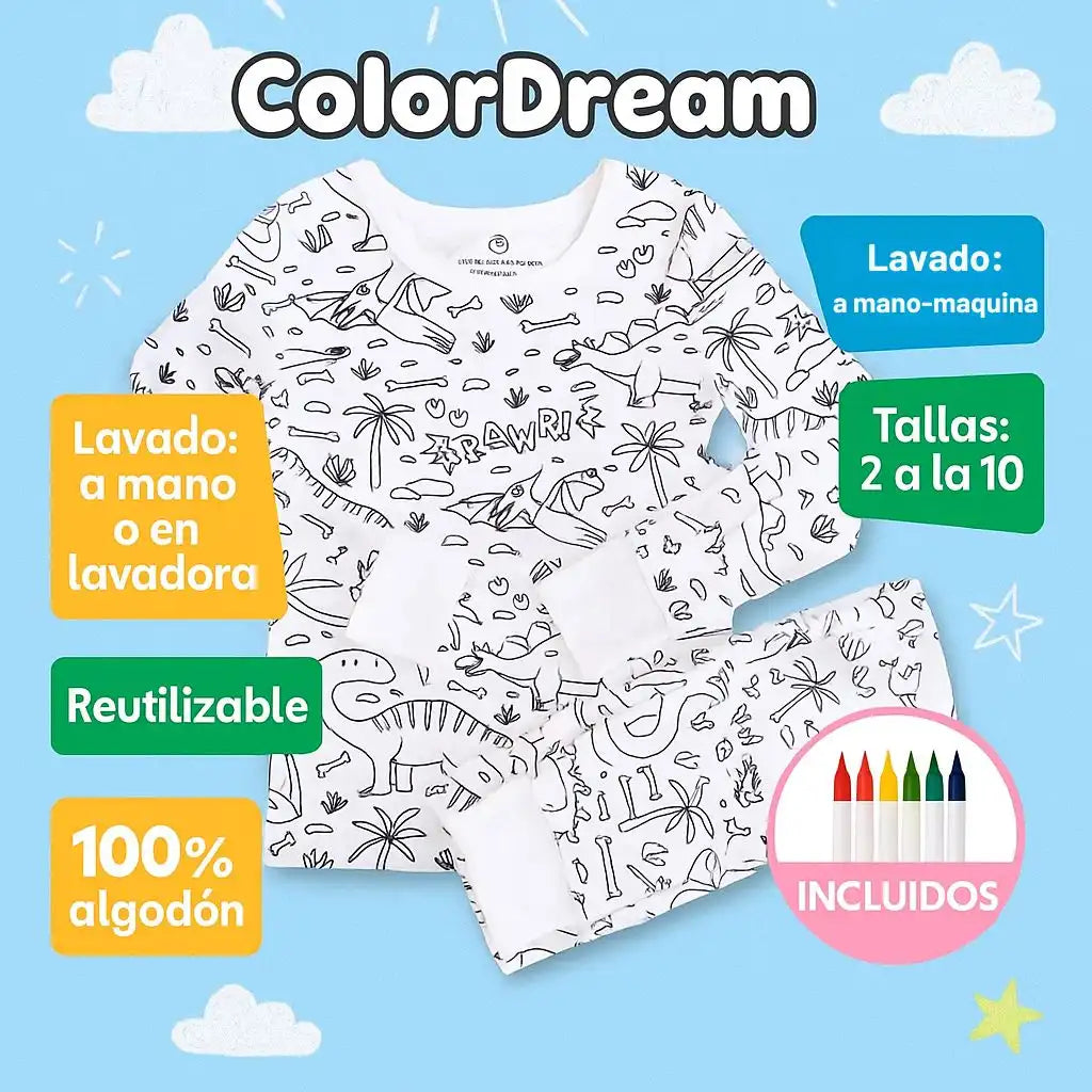 ColorDream™ – Pijamas para Colorear que despiertan la imaginación antes de dormir
